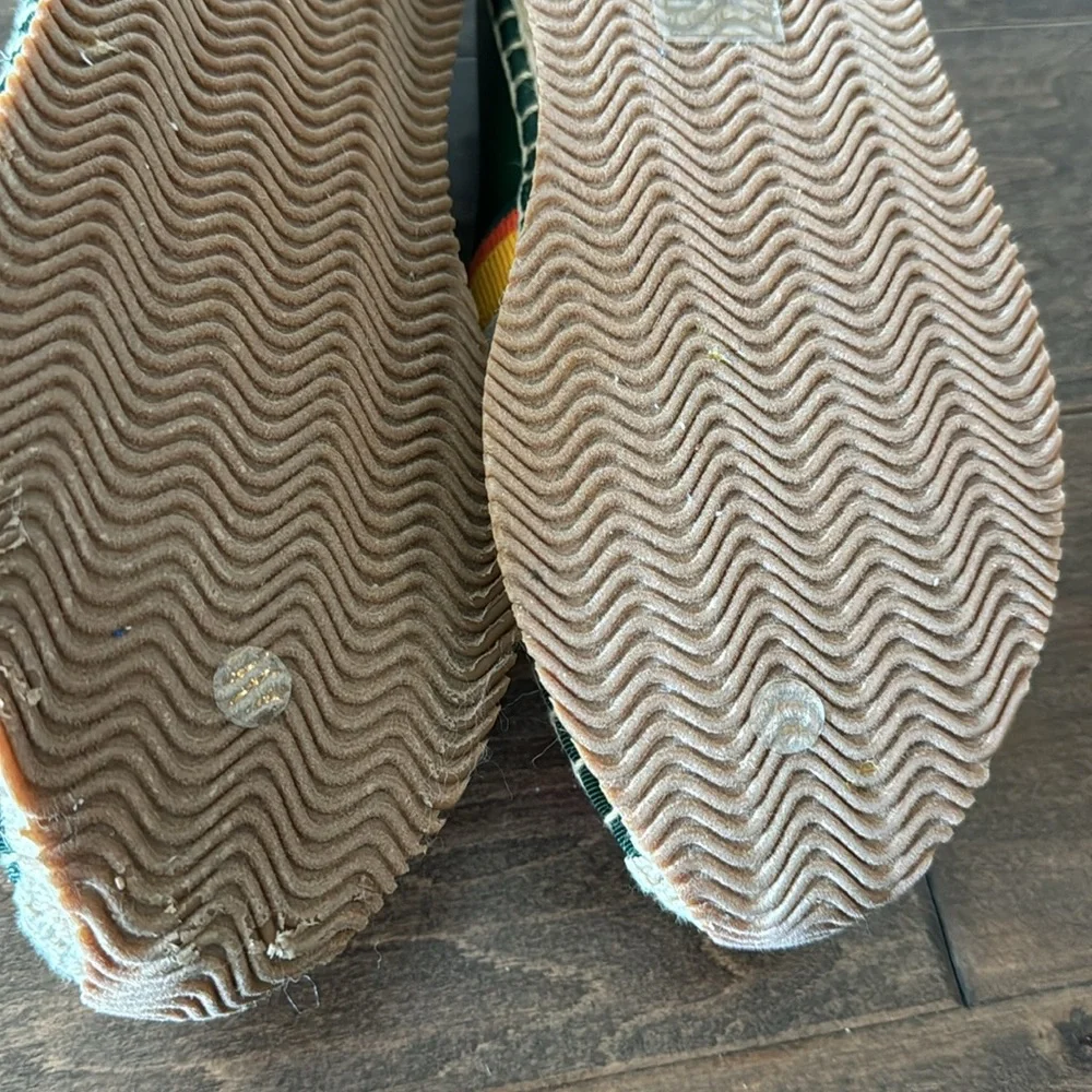 Tory Burch Daisy Mixed Material Striped Slip-on Sneaker/Espadrille Size 8.